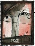 Bhairon Discovers the Sweet Spot, ink and watercolor on paper, 6" x 8", painting by Barbara Stout