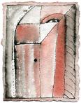 painting by Barbara Stout: In the Moment Called Remember, ink and watercolor on paper, 8" by 6"  SOLD
